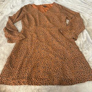 Ann Taylor animal print long sleeve dress